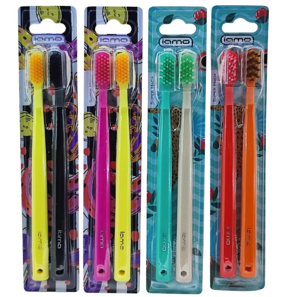 Pack com 2 Escovas de Dente Adulto Cerdas Super Macias com Capa Protetora Bananas Guaraná Brasilidades em Oferta na Shopee