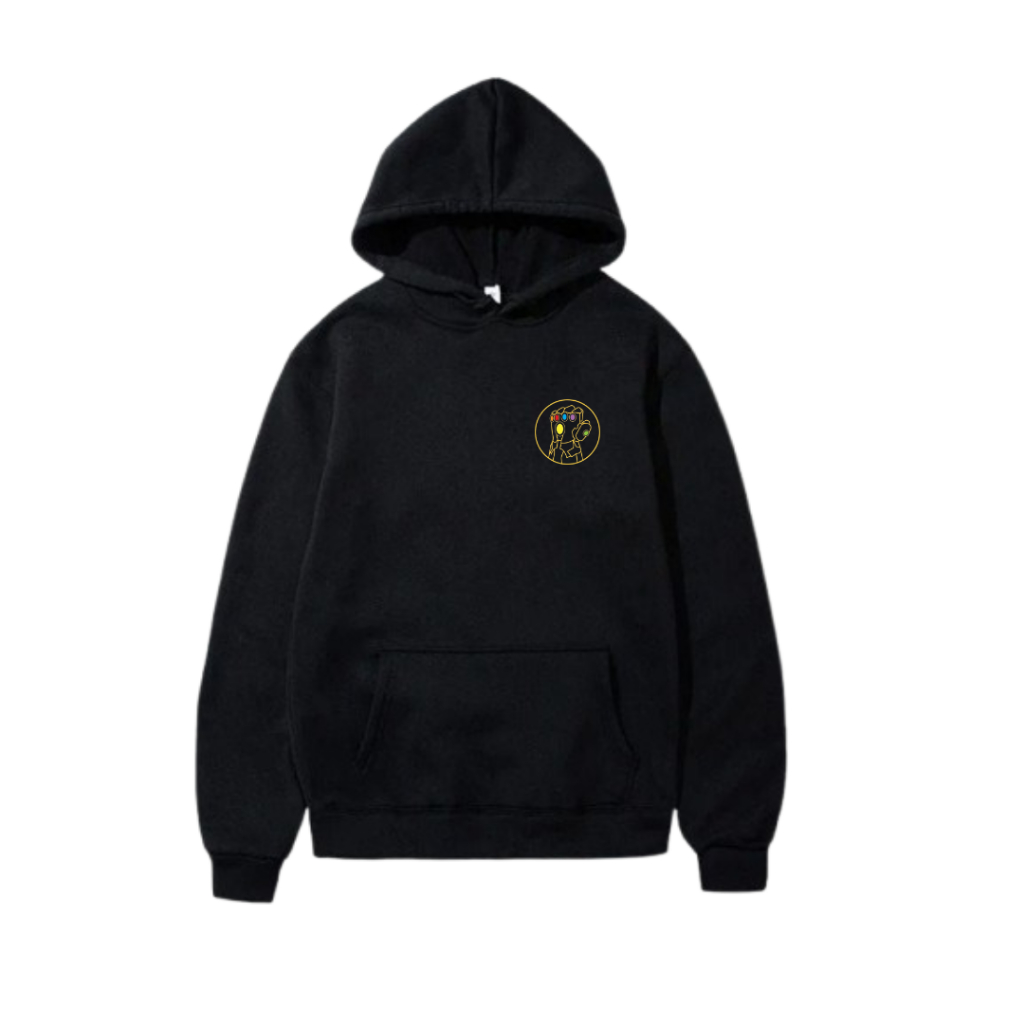 Blusa de Frio Moletom Grosso Flanelado Estampado Luva de Thanos Casaco Estilo Abrigo Modelo Premium Adulto e Infantil