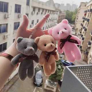 kit 6 unis Chaveiro Com Pingente De Urso Ttedy De Pelúcia cor aleatorio