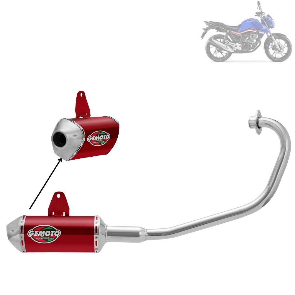 Escapamento Moto Racing 3 Trioval Gemoto Titan/ Fan 160 2016 2017 2018 2019 2020 2021 2022 2023 em Oferta na Shopee