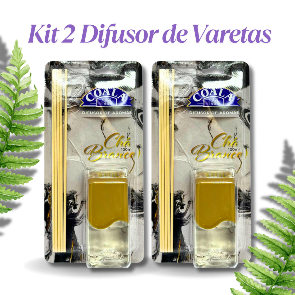 Kit 2 Difusores de Aromas Coala Chá Branco 100ml Cada