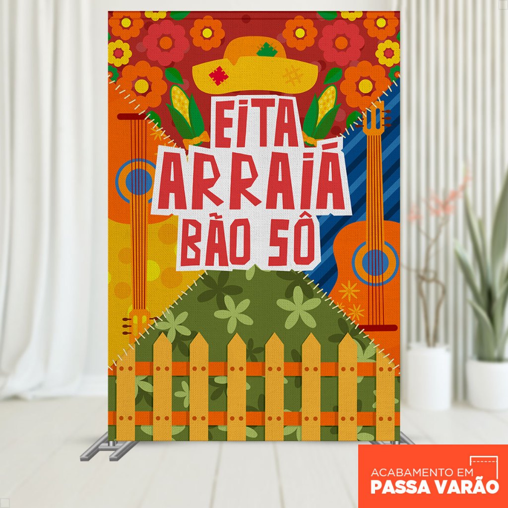 Painel Retangular Festa Junina 1,50x2,20 Tecido Sublimado 3D Vertical Decoração São João – ANV-3027 em Oferta na Shopee