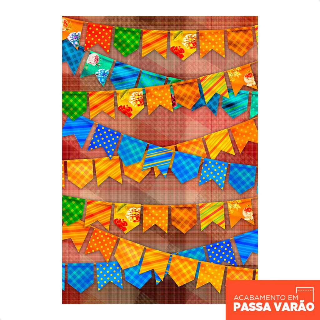 Painel Decorativo Festa Junina Bandeirinhas Retangular 1,50x2,20 Vertical Sublimado 3D – ANV-2012 em Oferta na Shopee