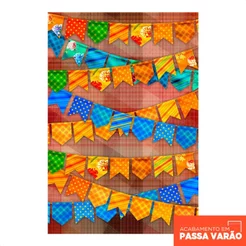 Painel Decorativo Festa Junina Bandeirinhas Retangular 1,50x2,20 Vertical Sublimado 3D – ANV-2012