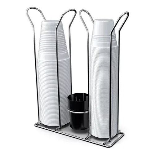 Organizador Suporte Porta Copos Descartáveis 200ml 80ml Água Café Dispenser Com Porta Colherzinha em Oferta na Shopee