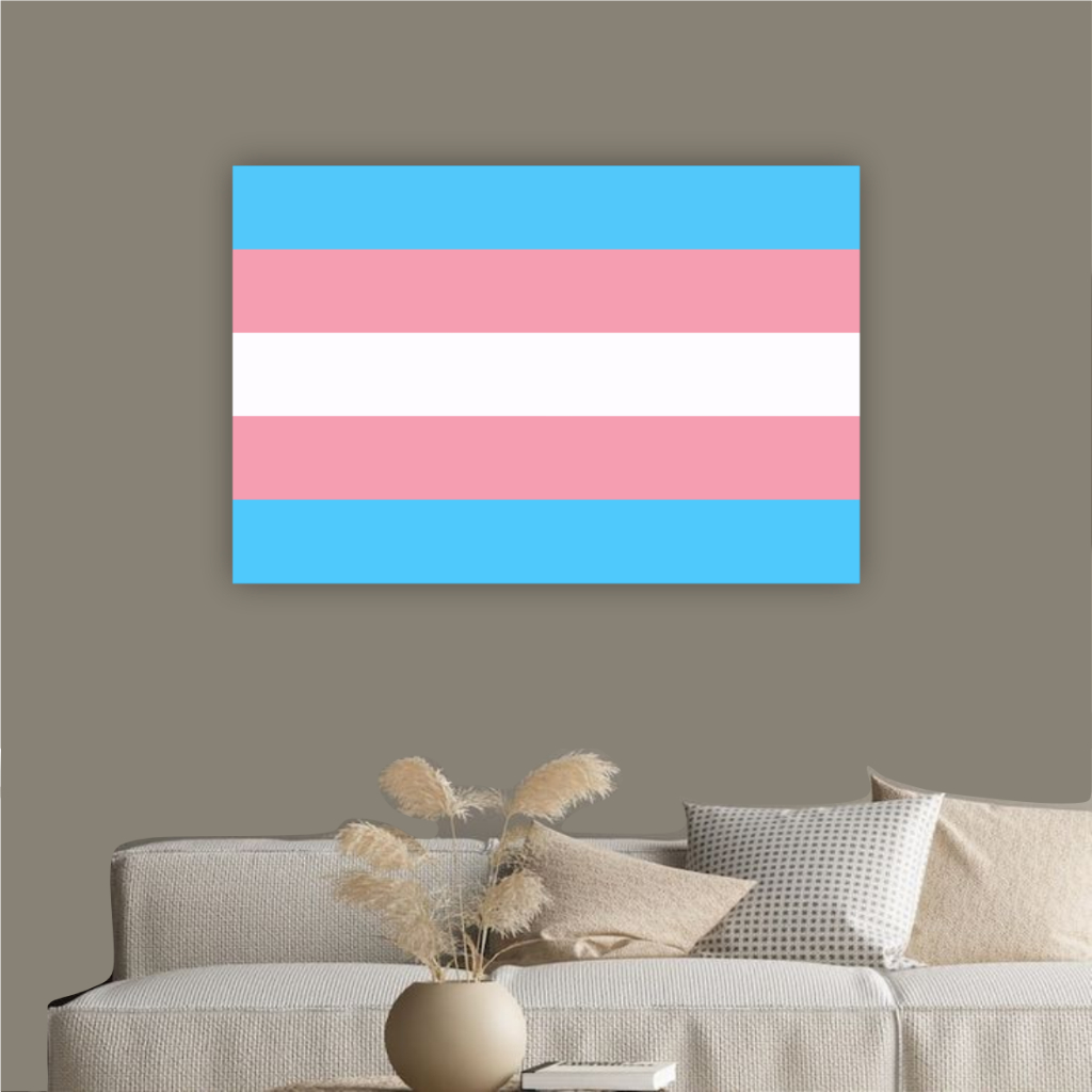 Quadro decorativo bandeira trans transgênero lgbt decoração para sala quarto orgulho pride