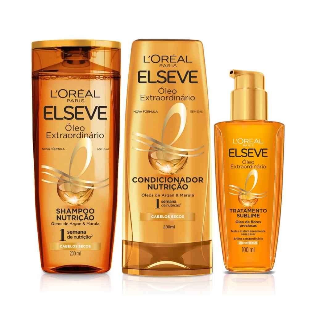 KIT ELSEVE SHAMPOO + CONDICIONADOR + ÓLEO EXTRAORDINÁRIO em Oferta na Shopee
