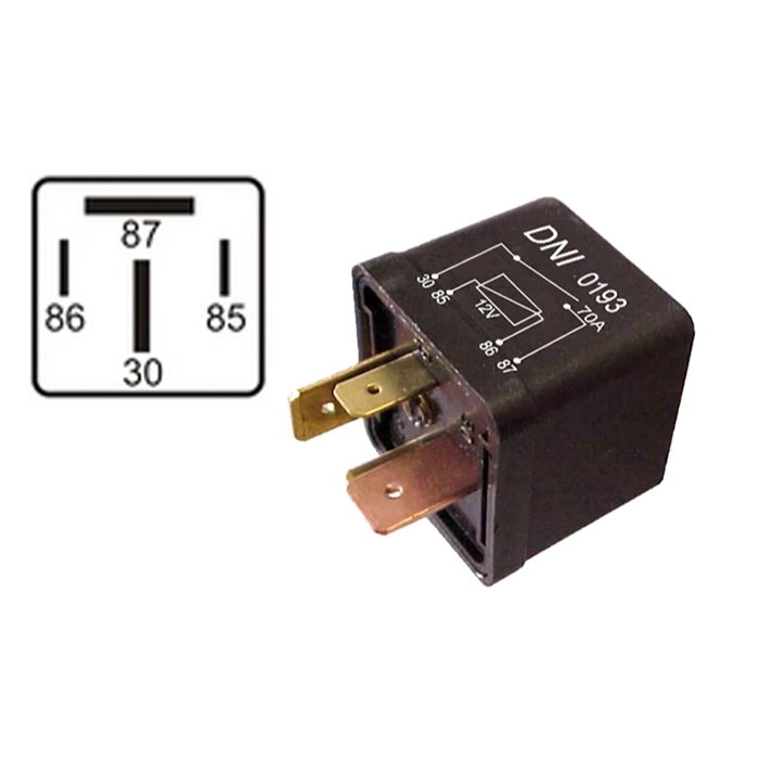 Rele Auxiliar 4 Term. 12v 70a S/suporte Preto · foto 2