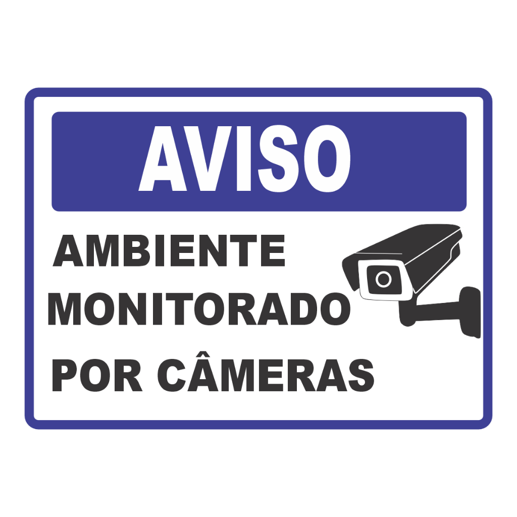 Placa Aviso Local Monitorado Por Câmeras De Segurança Grande 30x40 Resistente a Sol e Chuva em Oferta na Shopee