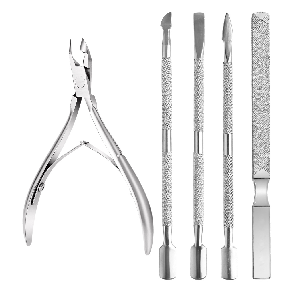 Kit Manicure 5 Peça Alicate + Palito + Desencravador + Espátula + Raspador Aço Inox Estufa Autoclave em Oferta na Shopee