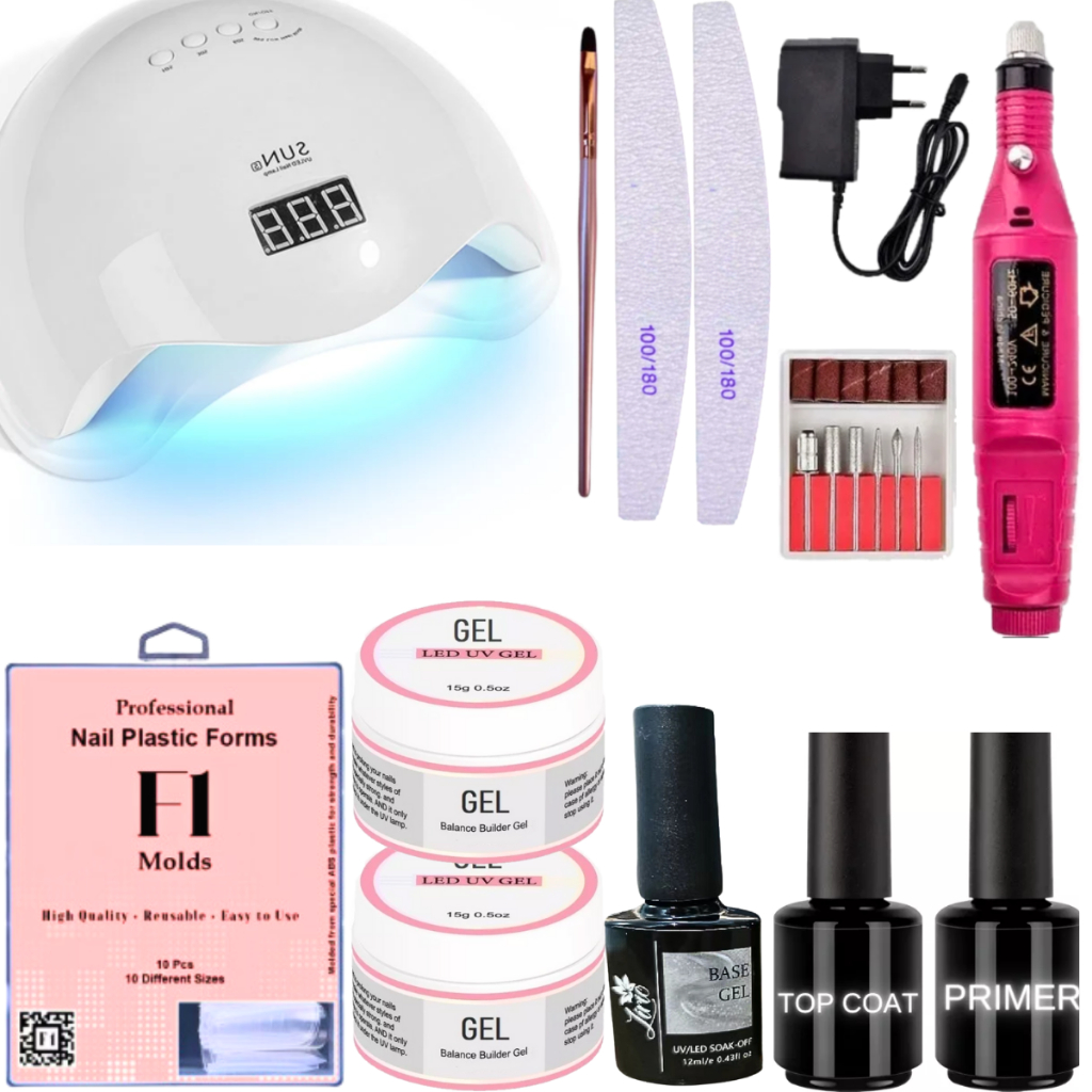 kit unha molde f1 gel de unha lixadeira elétrica de unha Iniciantes cabine de unha 48w bivolt