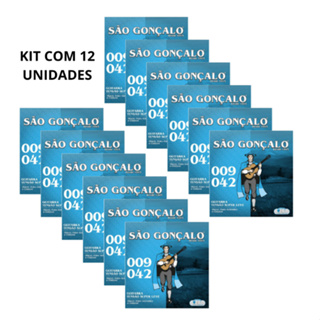 Kit com 12 Encordoamento para Guitarra 009 Níquel Super Leve Cordas 009 - 042 São Gonçalo em Oferta na Shopee