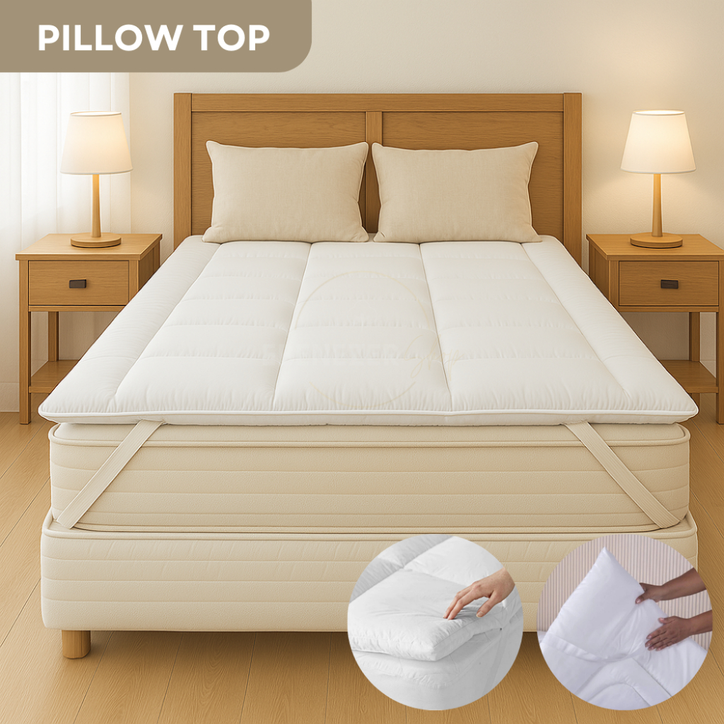 Pillow Top Protetor p Colchão Cama Box Solteiro Casal Queen King Extra Macio 100% Poliéster 400 Fios