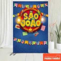 Painel Festa Retangular Festa Junina 1,50x2,20 Tecido Sublimado Vertical Decoração São João – V-185