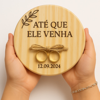 Porta Aliança de Pinus Personalizado Nomes e Data Casal Casamento e Noivado em Oferta na Shopee