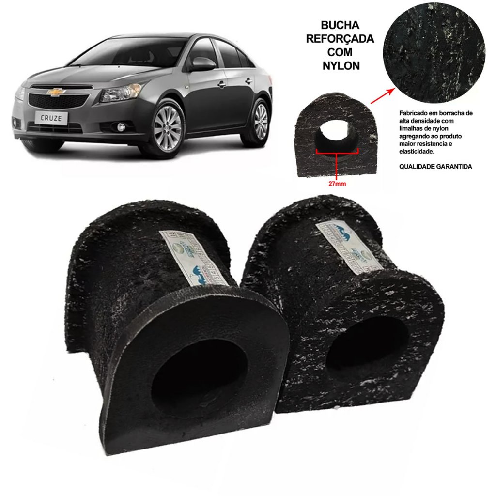 Kit Bucha Da Barra Estabilizadora GM Chevrolet Cruze 2012 2013 2014 2015 2016 Bucha Reforçada c/ Nfe