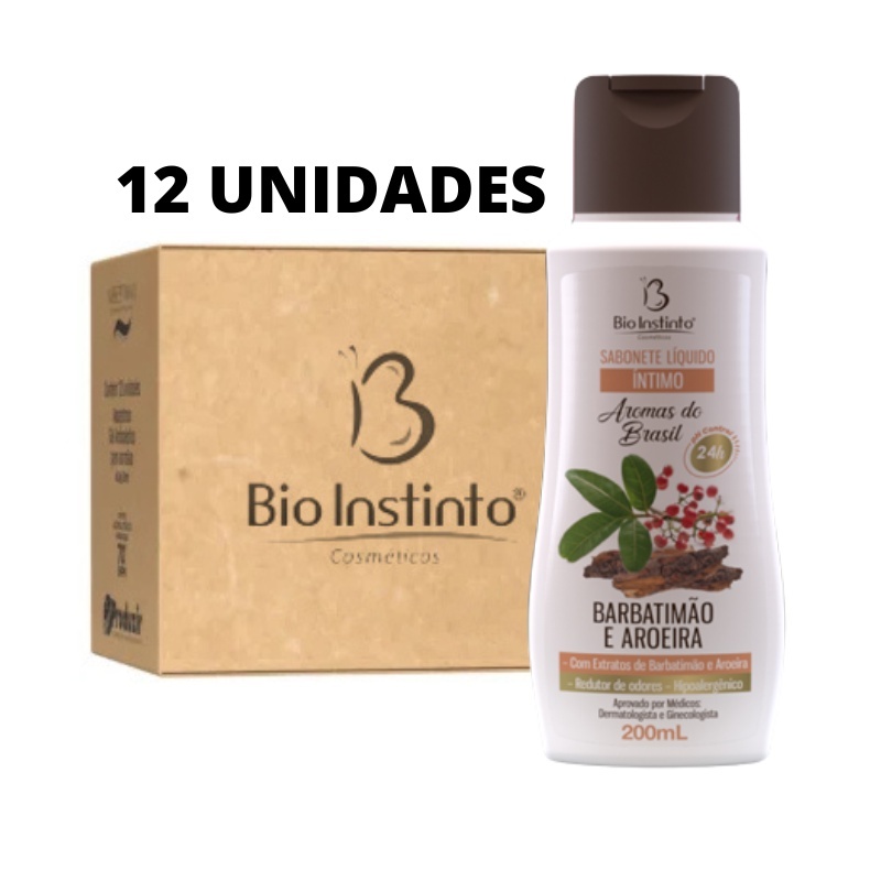 Sabonete Íntimo Barbatimão e Aroeira 200ml Bio Instinto - 12 unidades
