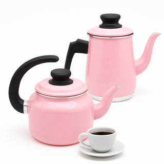 Kit Chaleira de Alumínio 1,2L + Bule Rosa 1L de Alumínio P/Café e Chá Fervedores Leiteiras Luxo
