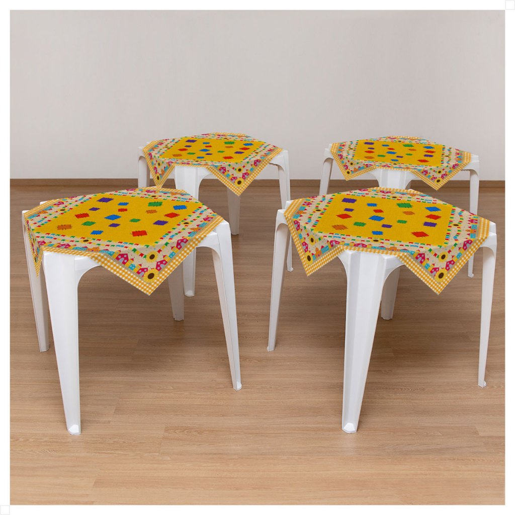 Jogo 4 Toalhas Mesa Festa Junina 75x75cm Estampada São João– TDM-113