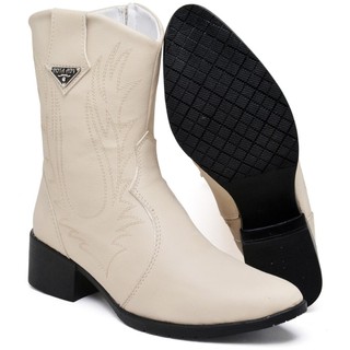 Queima De Estoque Bota Texana Feminina Country Cano Médio Confortável Casual