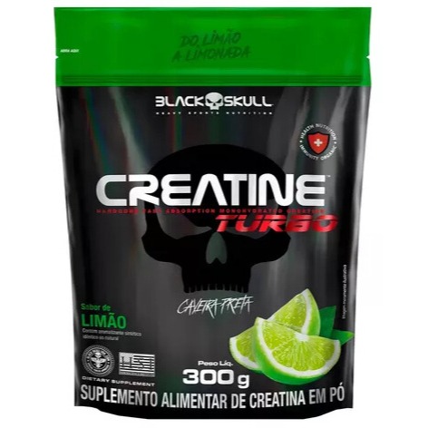 Creatina Turbo Refil 300g Limão - Black Skull