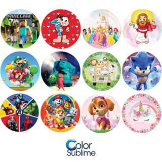 Kit 12 Painéis Redondos 50x50 cm Tecido Sublimado 09/28 -NÃO É POSSÍVEL FAZER ALTERAÇÃO POR OUTRO TEMA. em Oferta na Shopee