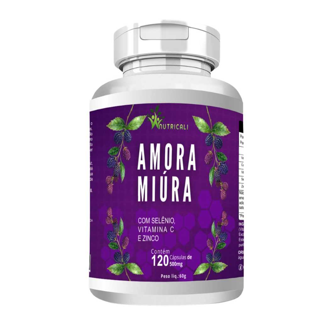 Amora Miura Vitamina C Selênio E Zinco 500mg 120 Cápsulas 500mg - Nutricali