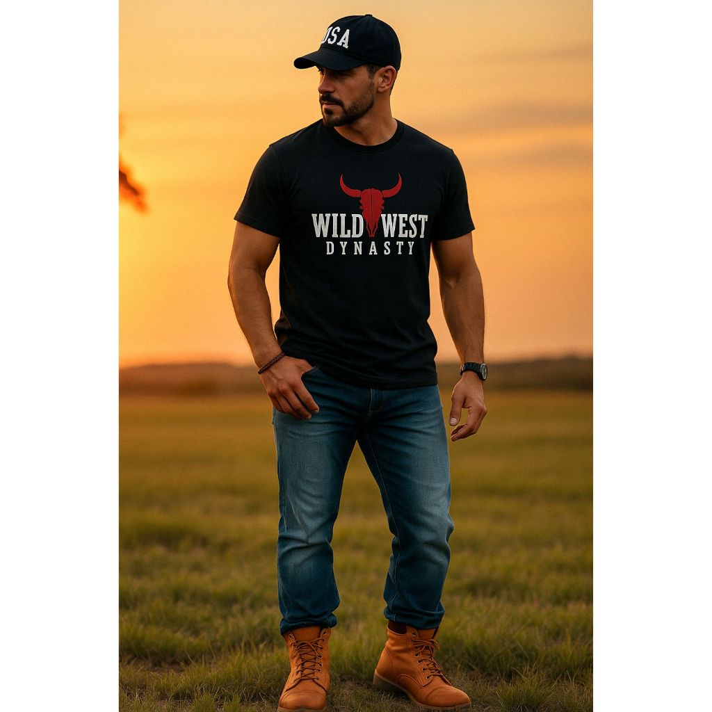 Camiseta Masculina Country as Melhores Ariat Impacto Country e Wild West Texas Rodeo Super Promoção