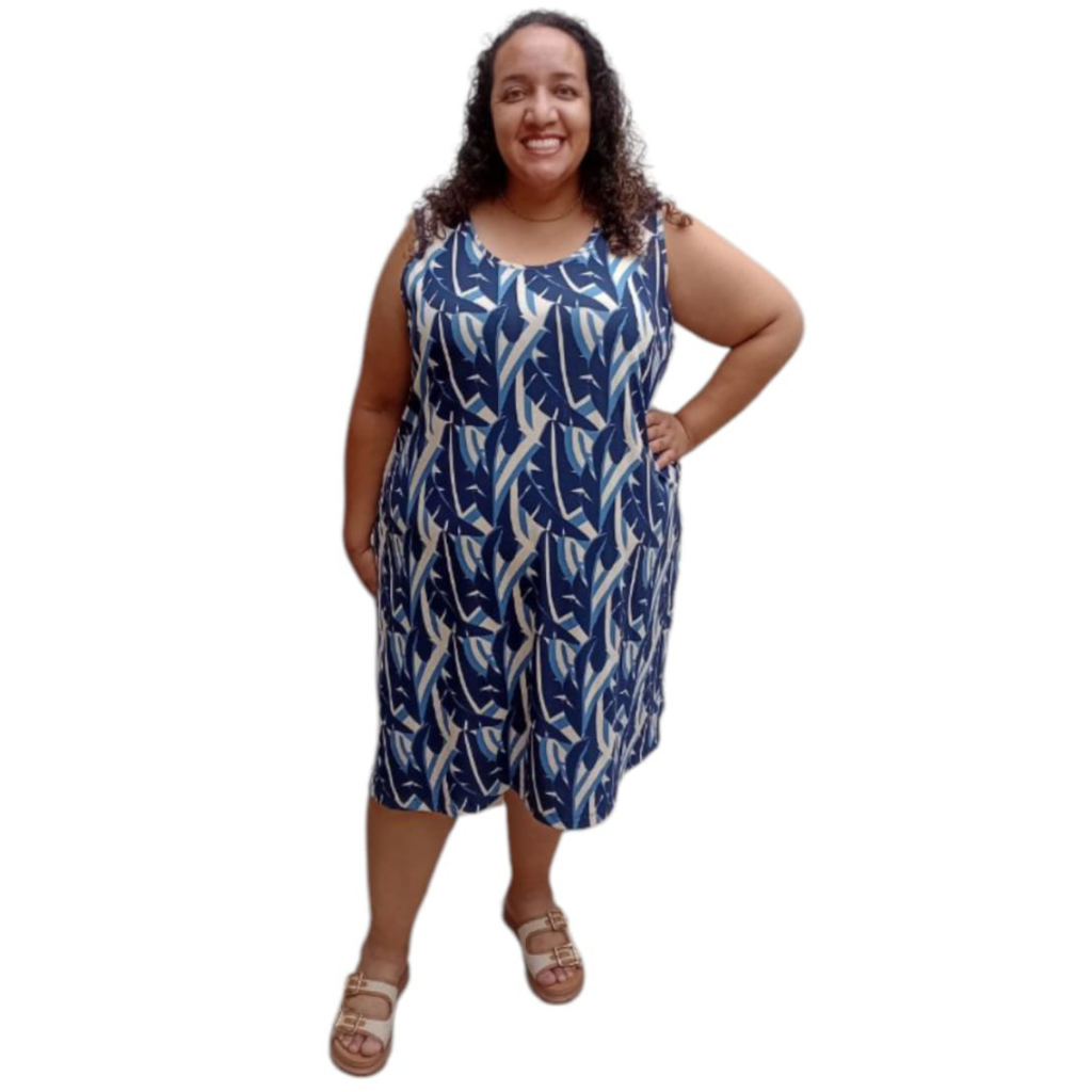 Vestido Regata Plus Size Tamanho 40 ao 64 (M ao G10) Tecido Viscolycra Estampado