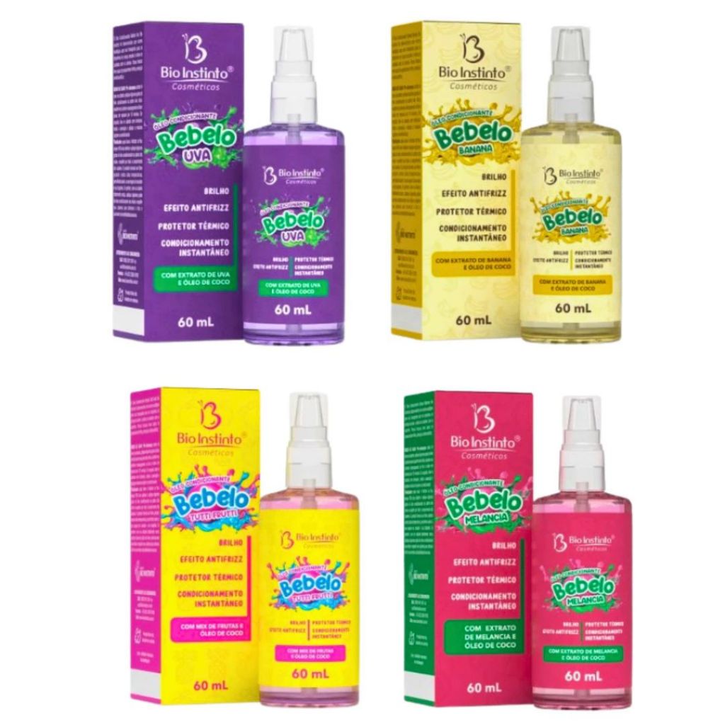 Kit 4 Óleo Capilar Condicionante Bebelo 60Ml - Bio Instinto