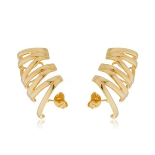 Brinco Ear Cuff Banhado a Ouro Estilo Moderno, Elegante Ideal para Qualquer Ocasião Potere Semijoias em Oferta na Shopee