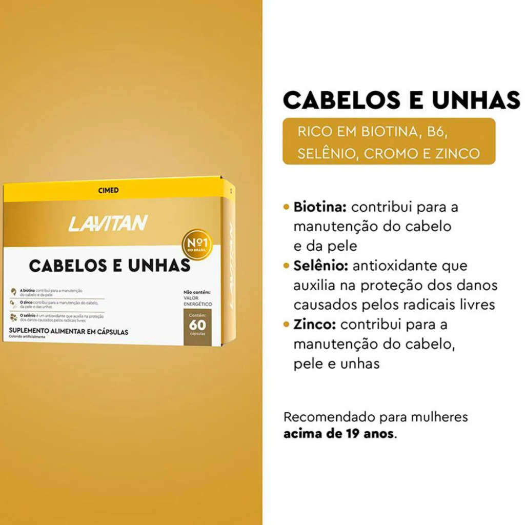 CABELOS E UNHAS LAVITAN 60 CÁPSULAS