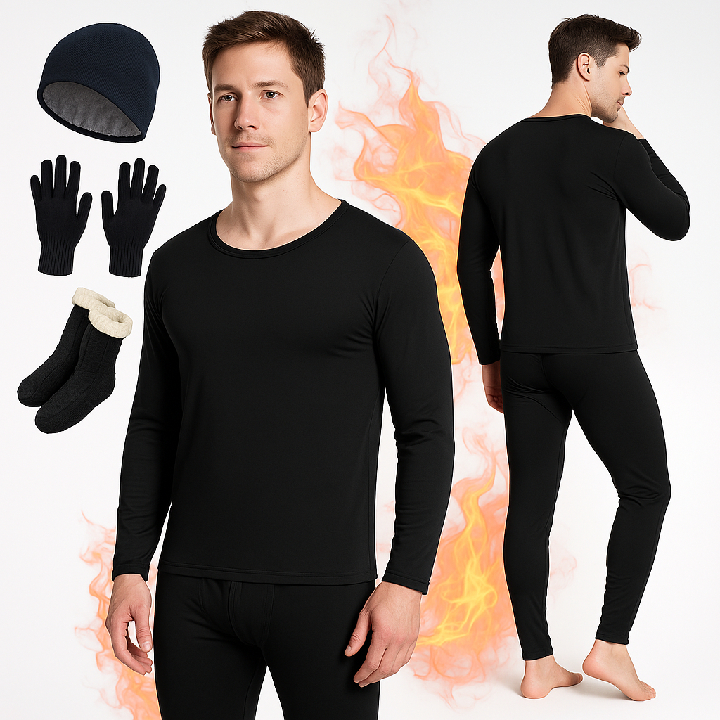 Kit Frio Blusa + Calça Térmica Luvas Meias E Touca Quente em Oferta na Shopee