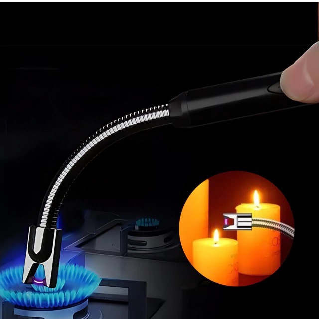 Acendedor Elétrico USB Recarregável Luxo – Para Fogão, Velas, Churrasqueira – Sem Gás, Sem Fumaça