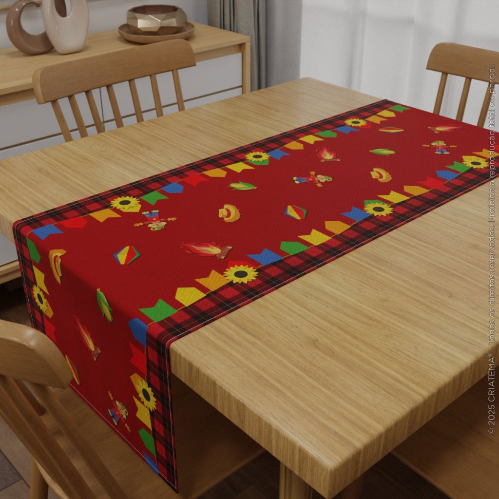 Caminho Mesa Junino Tecido Mesa Posta Trilho São João 140x40cm – TDM-116 em Oferta na Shopee