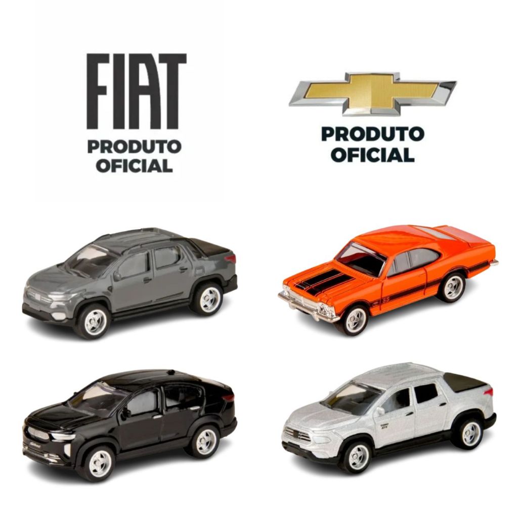 Carro Miniatura 1:64 Chevrolet Opala Fiat Fastback Toro Strada Carrinho Colecionável CKS