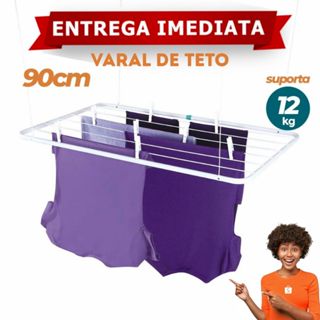 Varal de Teto Mor em Aço Reforçado Apartamento em Oferta na Shopee