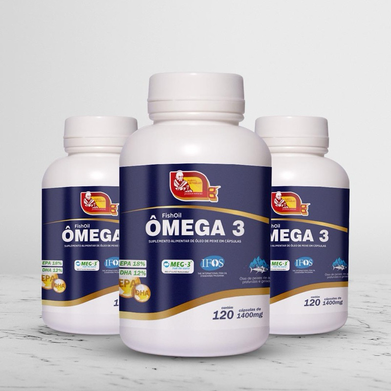 Ômega 3 - Kit Com 3 Frascos 120 Cápsulas 1g em Oferta na Shopee