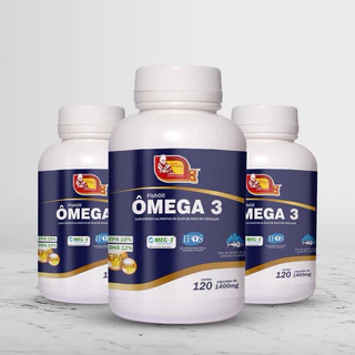 Ômega 3 - Kit Com 3 Frascos 120 Cápsulas 1g