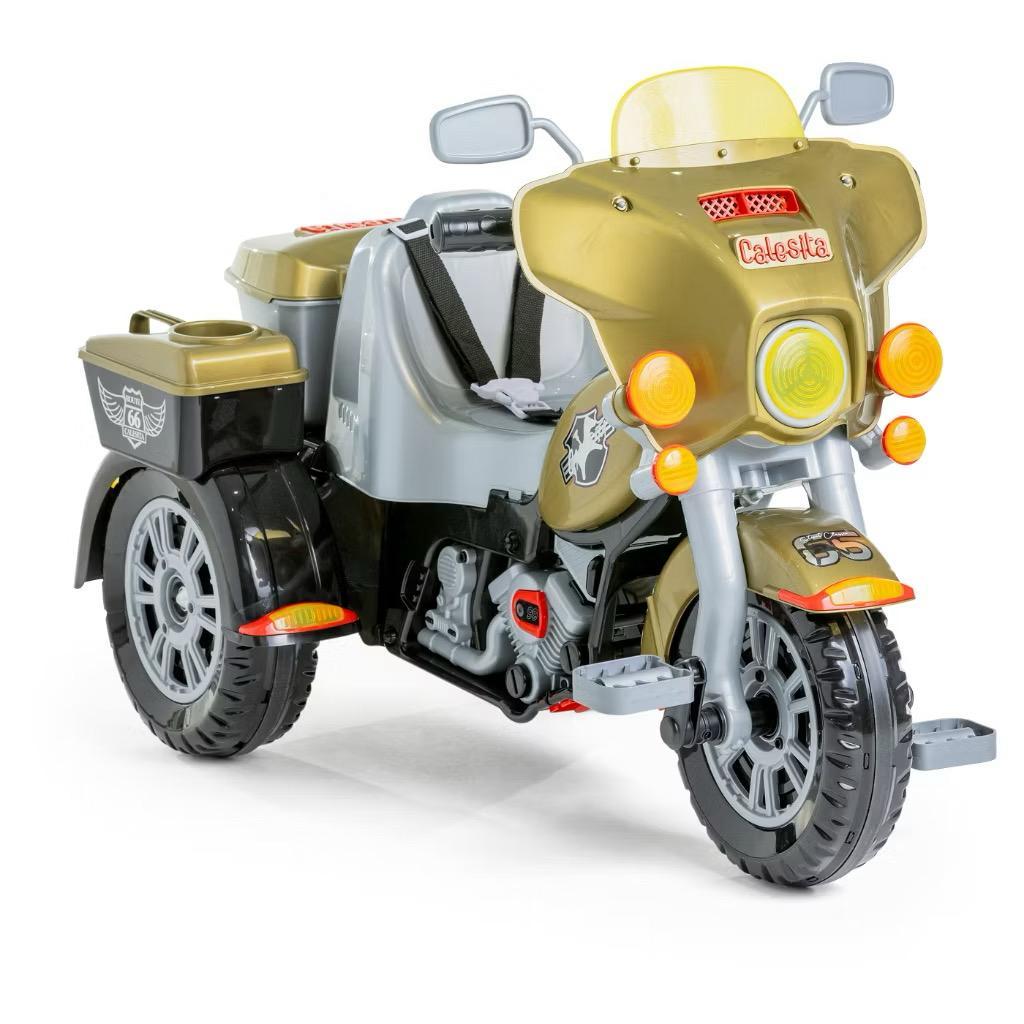 Moto Carrinho de Passeio Criança Calesita Quadriciclo Infantil Maral Com Pedal Buzina Empurrador Motoquinha Spider