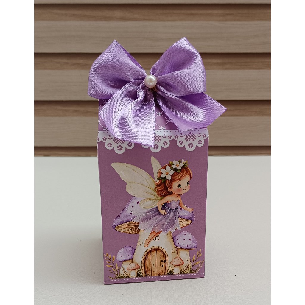Caixa Milk Jardim das fadas lilás/lembrancinha personalizada/jardim encantado
