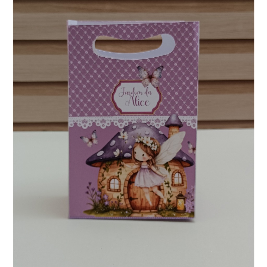 Sacolinha Jardim das fadas/lembrancinha personalizada/Sacolinha Jardim encantado
