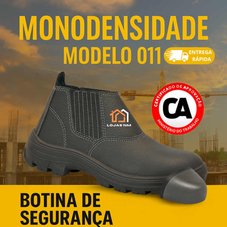 Botina de Segurança Bico de Aço de Couro Calçado EPI Com CA Trabalho Construção Indústria Pedreiro em Oferta na Shopee