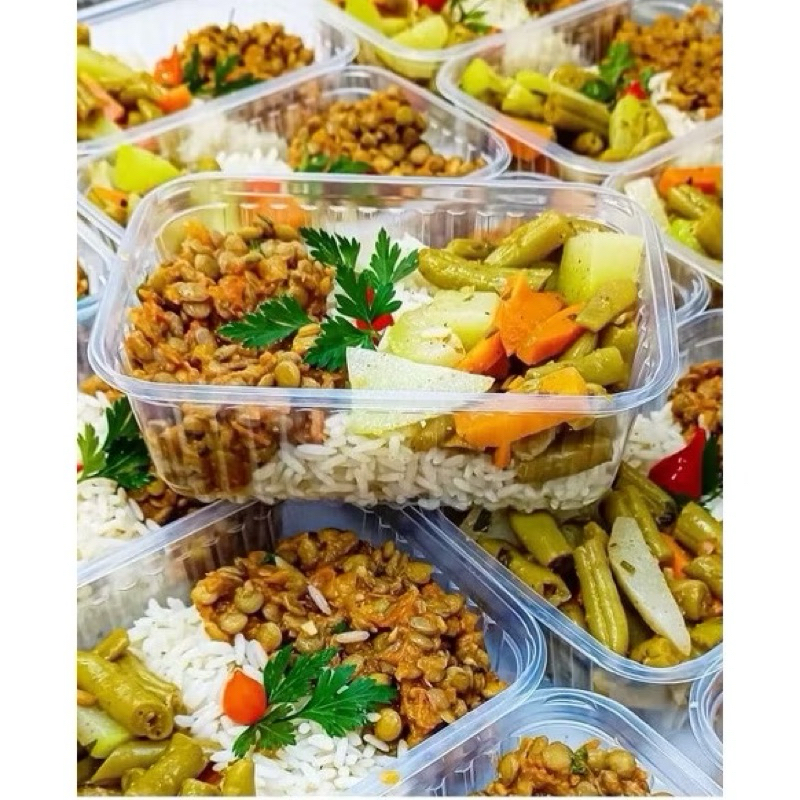 24un Pote Marmita Descartável  250ML / 500 ML/ 750ML / 1000ML Fitness Fit Freezer Microond...
