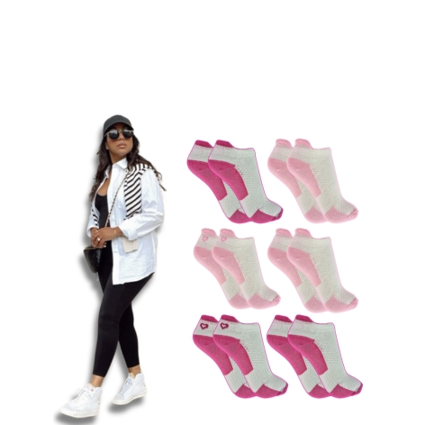 Kit 06 pares Meia Feminina Cano Curto Algodão 35 a 37 protetor de calcanhar e calcanhar verdadeiro em Oferta na Shopee