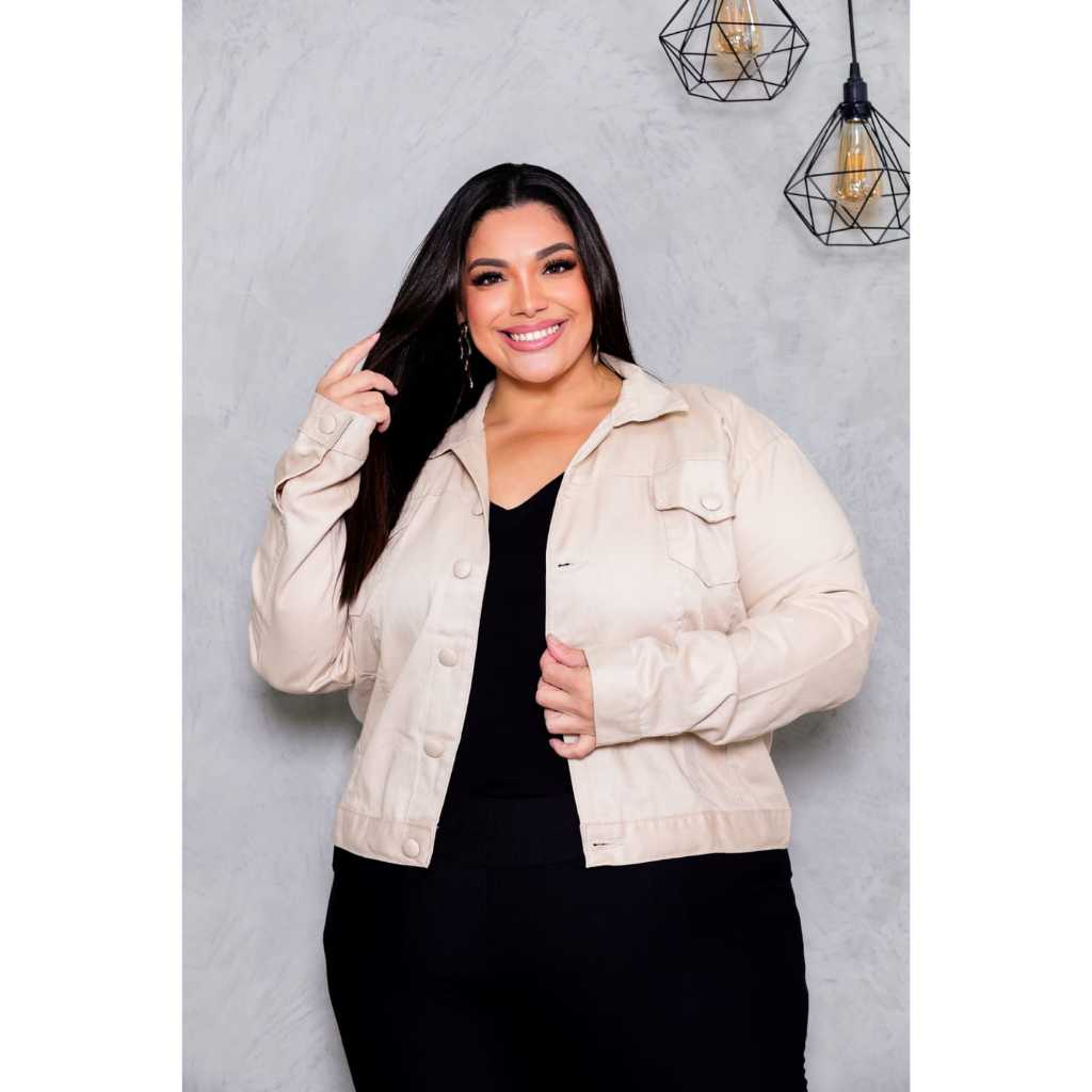 Jaqueta Feminina Plus em Oferta na Shopee