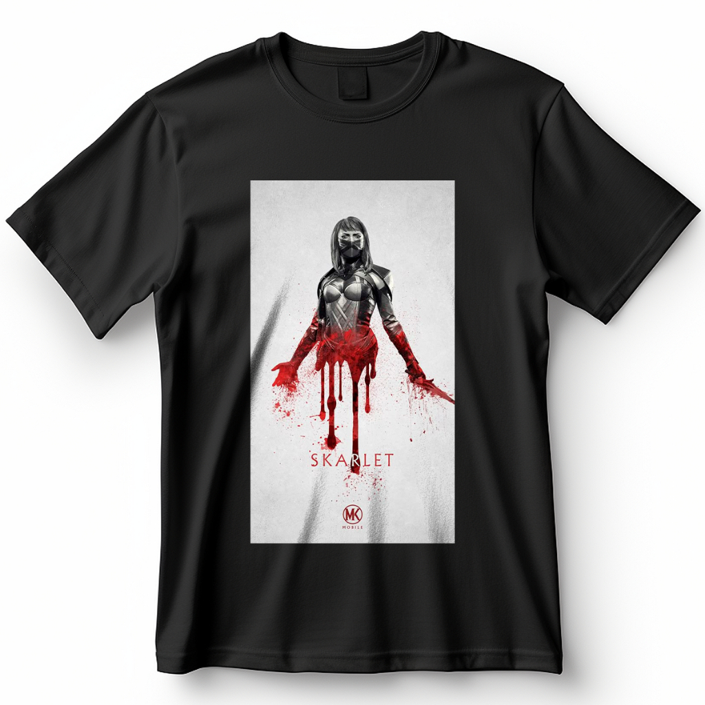 Camiseta Mortal Kombat Skarlet Sangue Ninja Guerreiro Blusa Camisa 100% Algodão