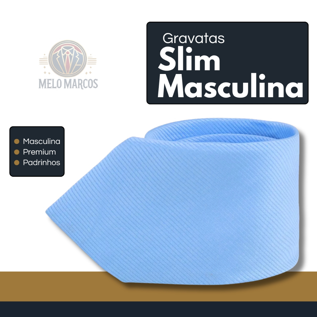 Gravata Slim Masculina Premium Várias Cores Para Padrinhos