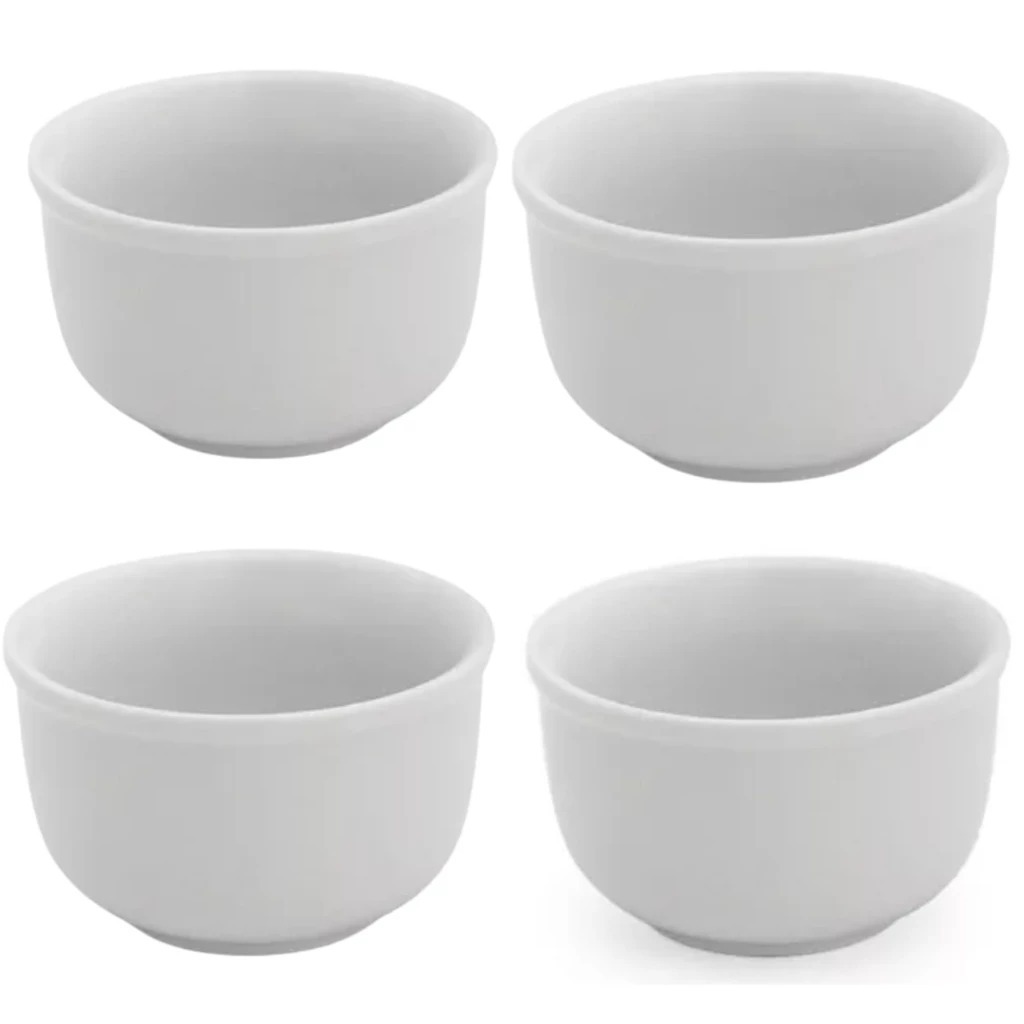 Kit 4 Tijela Cumbuca Bowl Porcelana Ótima Qualidade irá servir bem a Visita Caldo Sopa Canjiquinha 470ml Envios imediato