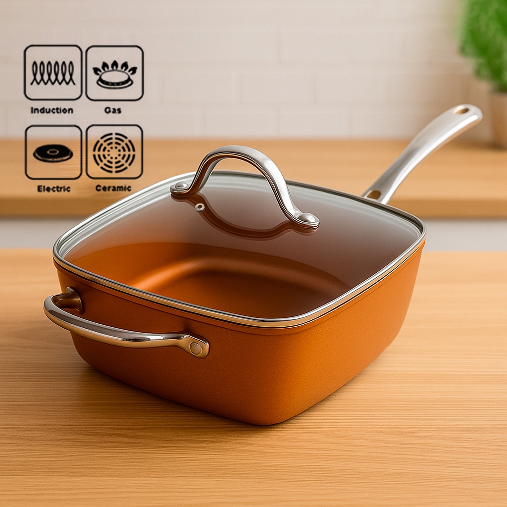JS Caçarola 24 cm Premium Maxchef Antiad. Forno e Indução